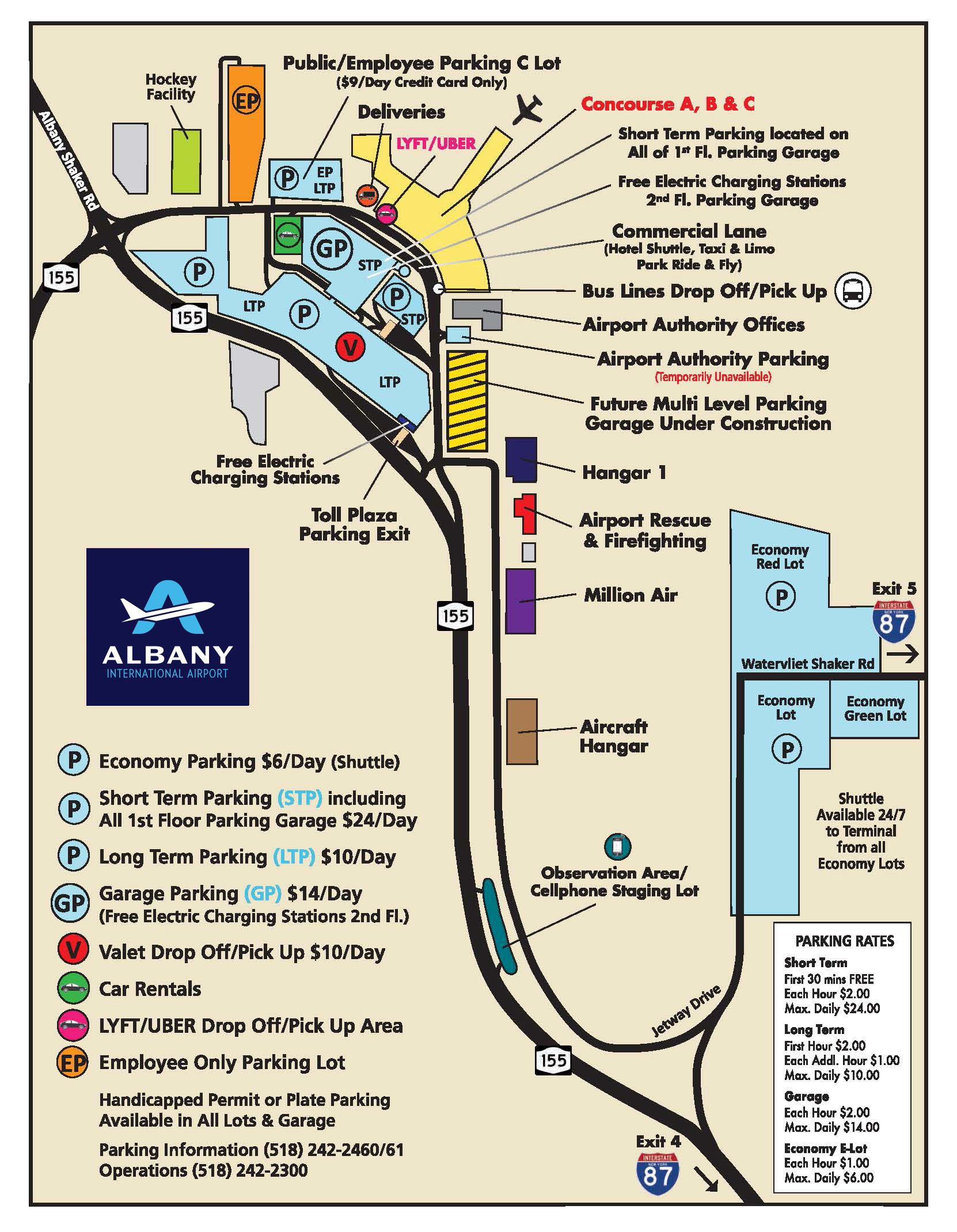 Parking Map & Information :: Albany International Airport  Flights.  Safety. Innovation. - Northeastern New York & Western New England